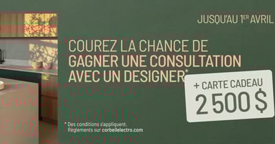 Concours Gagnez une consultation avec une designer et une carte cadeau de 2500$!