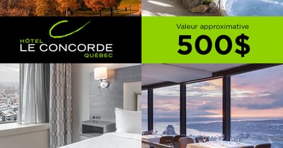 Concours Gagnez une évasion romantique à l’Hôtel Le Concorde Québec