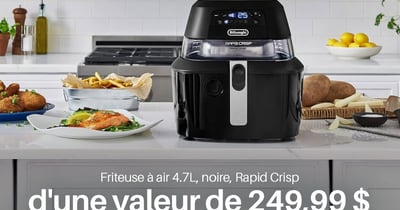 Concours Gagnez une friteuse à air 4.7L Rapid Crisp de DeLonghi!