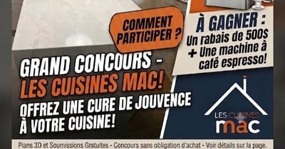 Concours Gagnez une machine à café espresso et un rabais de 500$ à 1000$ sur votre futur projet d'armoires de cuisine!