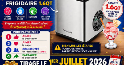 Concours Gagnez une machine à crème glacée et yogourt surgelé Frigidaire 1.6QT!