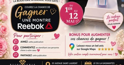 Concours Gagnez une montre de la marque Reebok!
