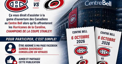 Concours Gagnez une paire billets pour le match d'ouverture des Canadiens au Centre Bell!