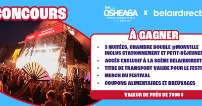 Concours Gagnez une paire de billets 3 jours Platine pour le festival, 3 nuitées à l'hôtel!