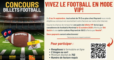 Concours Gagnez une paire de billets VIP de la ligue Canadienne de Football à Montréal!