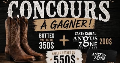 Concours Gagnez une paire de bottes et une carte-cadeau Angus Zone de 200$!