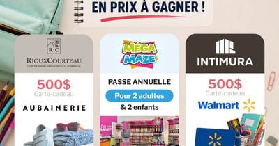 Concours Gagnez 1500$ en prix pour la rentrée!