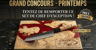 Concours Gagnez une planche à découper et un couteau de chef!