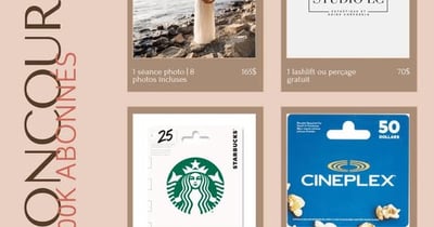 Concours Gagnez une séance photo, un lashlift une carte-cadeau Starbuck de 25$ et une carte-cadeau Cinéplex de 50$!