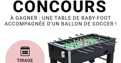 Concours Gagnez une table de baby-foot et un ballon de soccer!