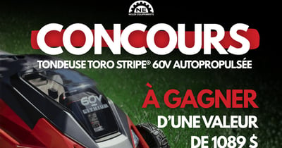 Concours Gagnez une tondeuse Toro Stripe® 60V autopropulsée!