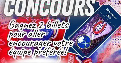 Concours Gagnez vos billets pour le match des Canadiens du 20 octobre