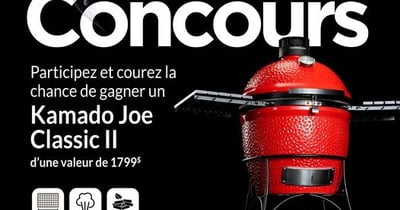 Concours JC Perreault - Gagnez un magnifique barbecue Kamado Joe Classic II d'une valeur de 1799$ !