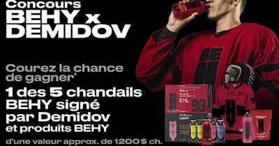 Concours Jean Coutu-Gagnez l’un des 5 prix incluant chacun un chandail BEHY signé par Demidov et des produits!