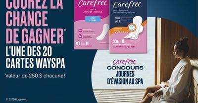 Concours Jean Coutu- Gagnez l'une des 20 cartes-cadeaux Wayspa de 250$!