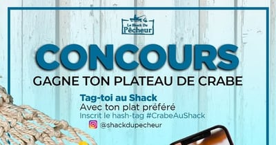 Concours Le Shack Du Pêcheur La Prairie - Gagnez un plateau de crabe! Concours Le Shack Du Pêcheur La Prairie - Gagnez un plateau de crabe!