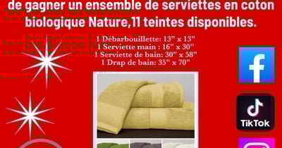Concours Literie & Déco et moi - Gagnez un ensemble de serviettes en coton biologique Nature