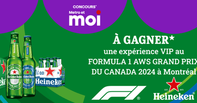 Concours Métro- Gagnez 1 des 10 paires de billets pour assister à la F1 à Montréal, d'une valeur de 1400$ chaque!