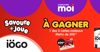 Concours Metro Gagnez l'une des trois cartes-cadeaux de 500$!