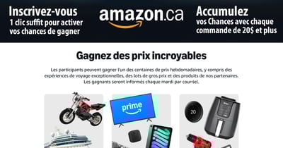 Concours Plus de 1500 cadeaux à gagner avec vos Achats Amazon