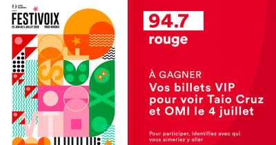 Concours Rouge FM 94,7 Gagnez vos billets pour voir Taio Cruz et OMI au Festivoix!