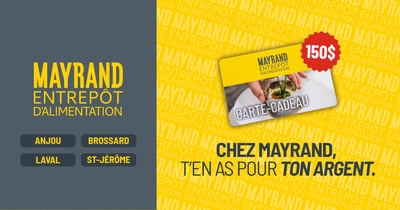 Concours Rythme FM 105,7 Gagnez une carte-cadeau d'une valeur de 150$ chez Mayrand!