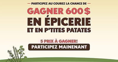 Concours The Little Potato - Gagnez 600 $ en produits d’épicerie et des P’tites patates! Concours The Little Potato - Gagnez 600 $ en produits d’épicerie et des P’tites patates!