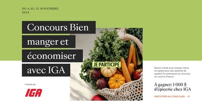 Concours TO GO - Gagnez 1 000 $ d’épicerie chez IGA!