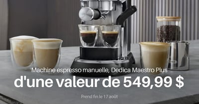 Concours Gagnez une machine espresso manuelle Dedica Maestro Plus de DeLonghi!