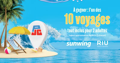 Concours Jean Coutu Gagnez l’un des dix voyages au soleil pour deux adultes!
