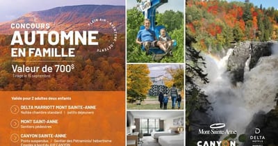 Concours Canyon Sainte-Anne - Gagnez un forfait vacances pour 2 adultes et 2 enfants.