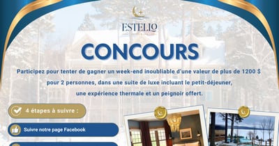 Concours Estello Suites & Spa - Gagnez un week-end de rêve pour 2 personnes, d’une valeur de plus de 1200$!