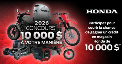 Concours Gagner 10000$ en crédit magasin Honda!