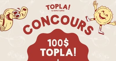 Concours Gagnez 100 $ chez Topla ET une magnifique plancha pour des repas de feu !