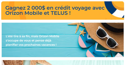 Concours Gagnez 2 000$ en Crédit Voyage avec Orizon Mobile et TELUS !