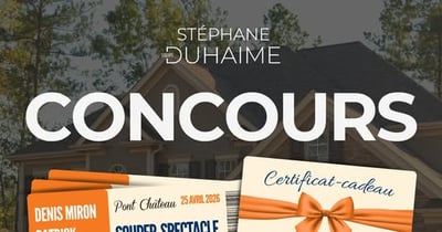 Concours Gagnez 4 billets pour le souper-spectacle au Pont Château le 25 avril 2026 et des ﻿certificats-cadeaux de valeur de 300 $!