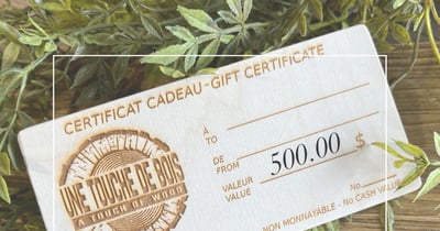 Concours Gagnez un certificat cadeau d’une valeur de 500$ chez Une touche de bois!