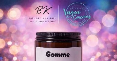 Concours Gagnez une bougie à base de cire naturelle de noix de coco et abricot à la fragrance de gomme balloune! .