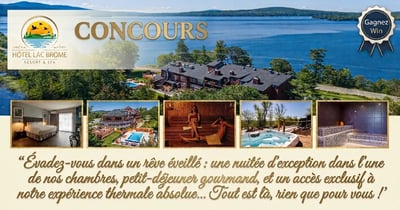 Concours Gagnez une nuitée pour deux à l'Hôtel lac Brome! Concours Gagnez une nuitée pour deux à l'Hôtel lac Brome!