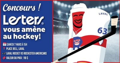 Concours Gagnez une paire de billets pour assister à un match de nos Rocket de Laval à la Place Bell! Concours Gagnez une paire de billets pour assister à un match de nos Rocket de Laval à la Place Bell!