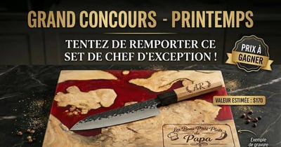 Concours Gagnez une planche à découper et un couteau de chef!