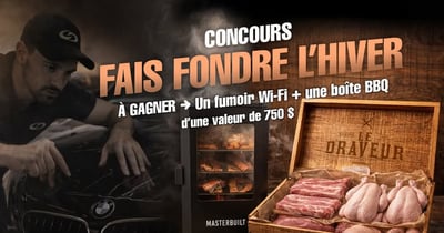 Concours Lettrage GD et Le Draveur - Un fumoir MasterBuilt Wi-Fi et Une boîte BBQ  Valeur 750$