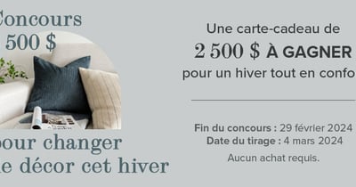 Concours Linen Chest - Gagnez 2 500 $ en carte-cadeau !