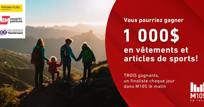 Concours M105 - Gagnez 1 000 $ à dépenser chez Sports Experts!