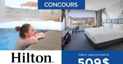Concours SATQ - Gagnez un séjour panoramique avec accès au Club exécutif au Hilton Québec! Concours SATQ - Gagnez un séjour panoramique avec accès au Club exécutif au Hilton Québec!