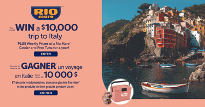 Concours Gagnez un voyage en Italie ou l'un des 14 prix instantanés!