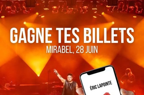 Concours 4 PAIRES DE BILLETS POUR ÉRIC LAPOINTE À GAGNER!