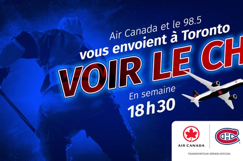 Concours 98,5 FM Gagnez des billets pour le match du CH à Toronto le mardi 29 septembre 2026!