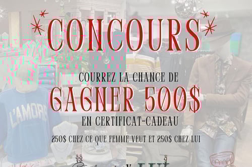 Concours À gagner : 500 $ en certificats-cadeaux