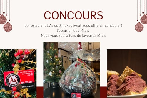 Concours As du smoked meat - un prix d'une valeur de 200$ à gagner!